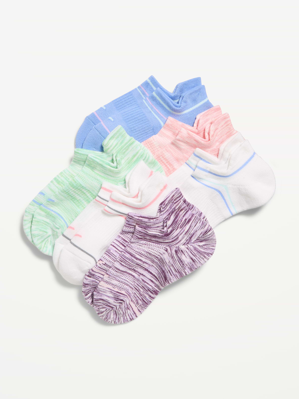 Image number 1 showing, Ankle Socks 6-Pack for Girls