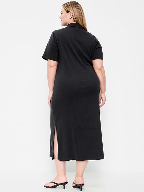 short sleeve long dress Camel Ribbed with Sleeves over lace plus size Cocktail Dress features sheer lace short sleeves and a ruffle on the front Old Navy Women's Short-Sleeve Polo