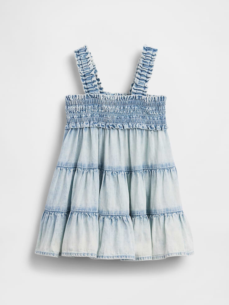 Image number 1 showing, Baby Denim Tiered Dress