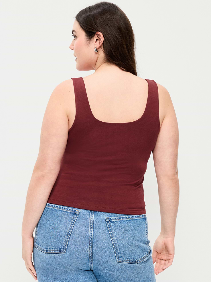 Image number 7 showing, Hug Double-Layer Scoop-Neck Tank Top