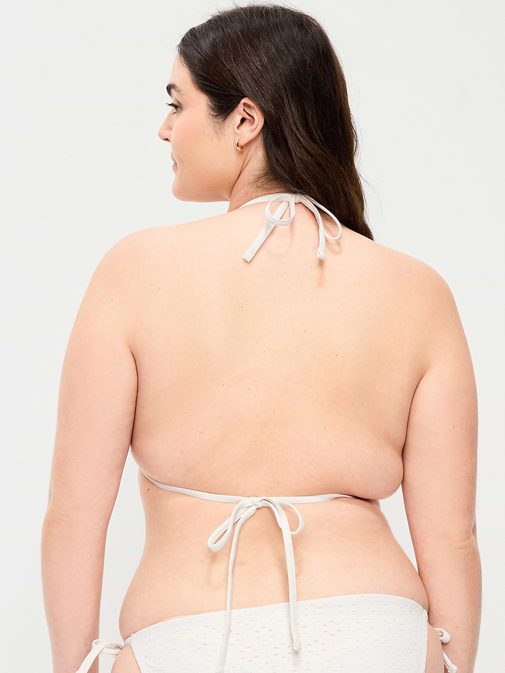 Image number 6 showing, Eyelet Triangle String Bikini Swim Top