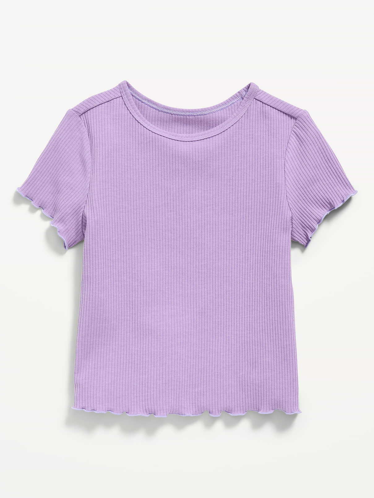 Image 1 of 1, crew neck, short sleeves, lettuce edge cuffs and hem, Product #861311