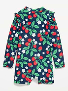 Image number 2 showing, Printed Zip-Front Rashguard Romper Swimsuit for Toddler & Baby