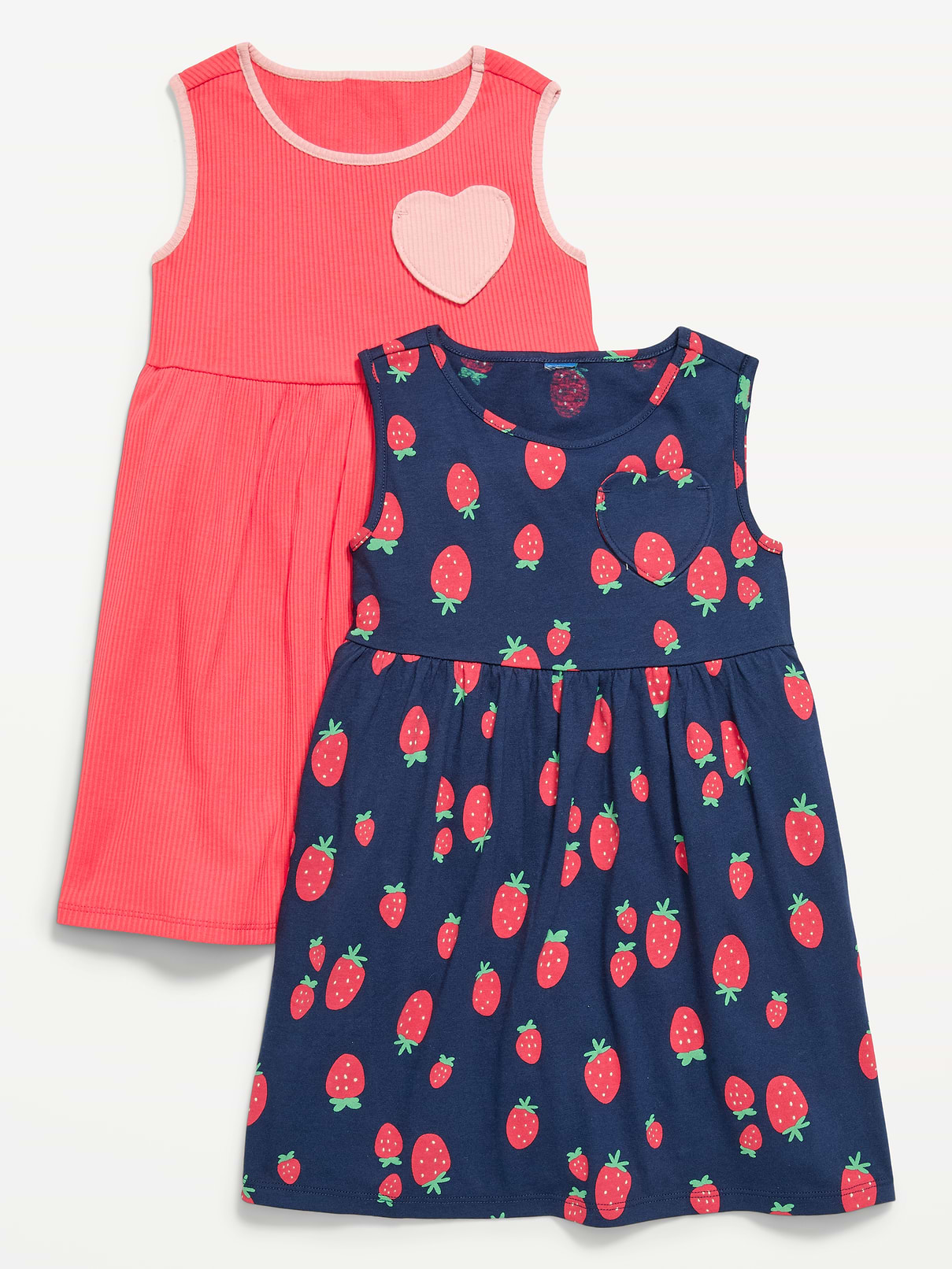 L'image numéro 1 présente Robe sans manches avec poche en cœur pour toute-petite (paquet de 2)