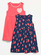L'image numéro 1 présente Robe sans manches avec poche en cœur pour toute-petite (paquet de 2)