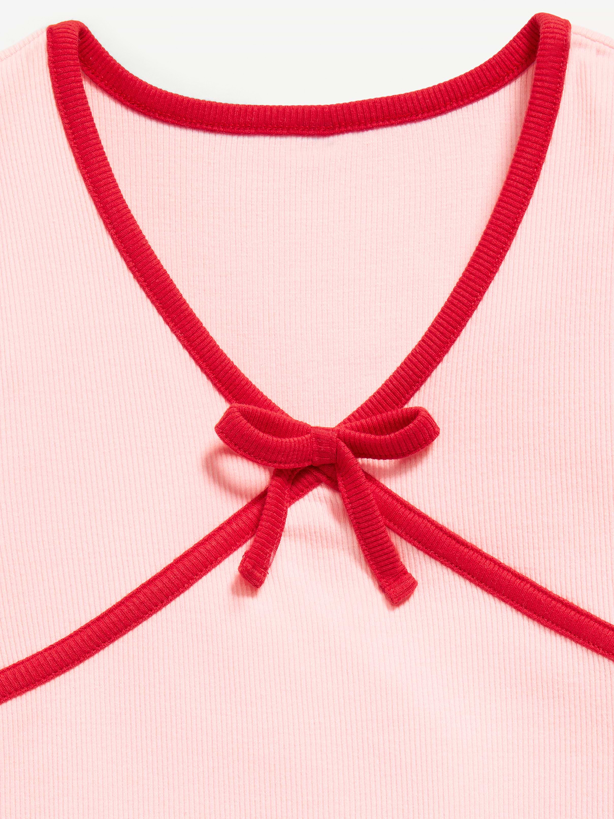 Image number 4 showing, Fitted Short-Sleeve Ribbed Bow Top for Girls