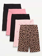 Image number 1 showing, Long Biker Shorts Variety 5-Pack for Girls