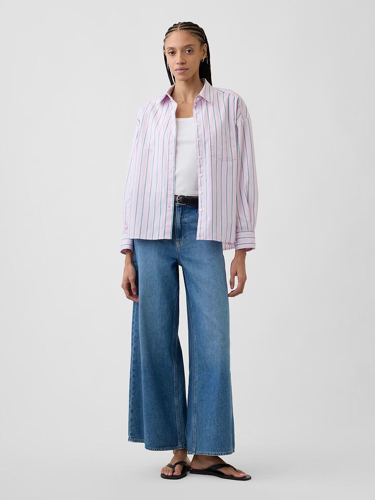 Image 3 of 5, Oversized Shirt in Poplin