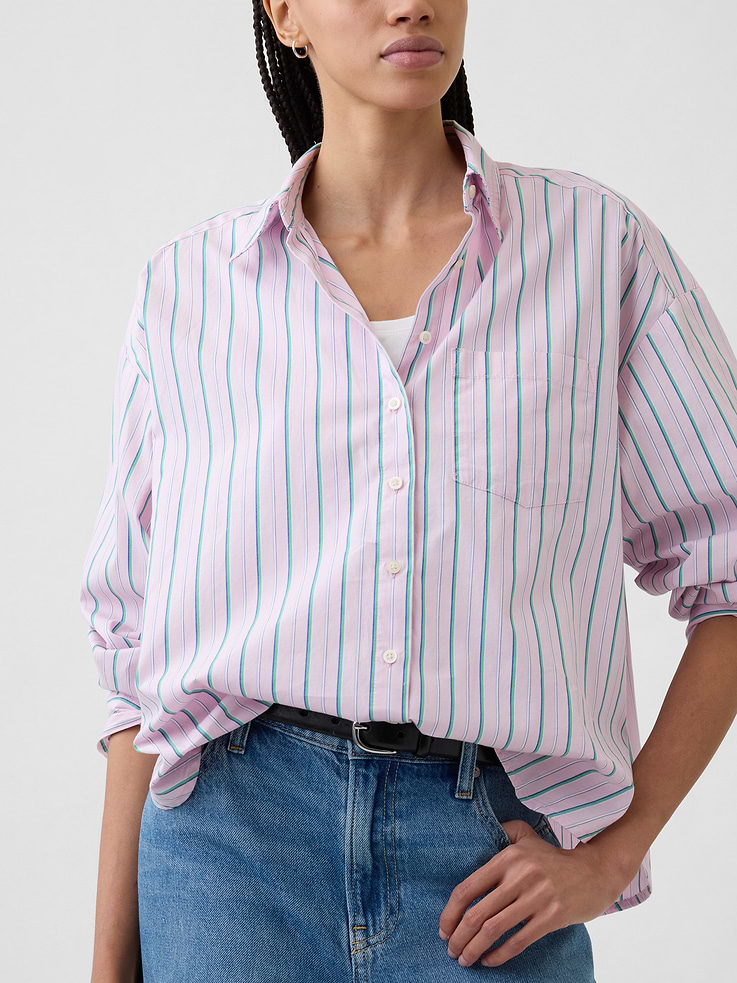 Image 4 of 5, Oversized Shirt in Poplin
