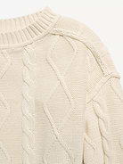 Image number 4 showing, Oversized Long-Sleeve Cable-Knit Sweater for Girls