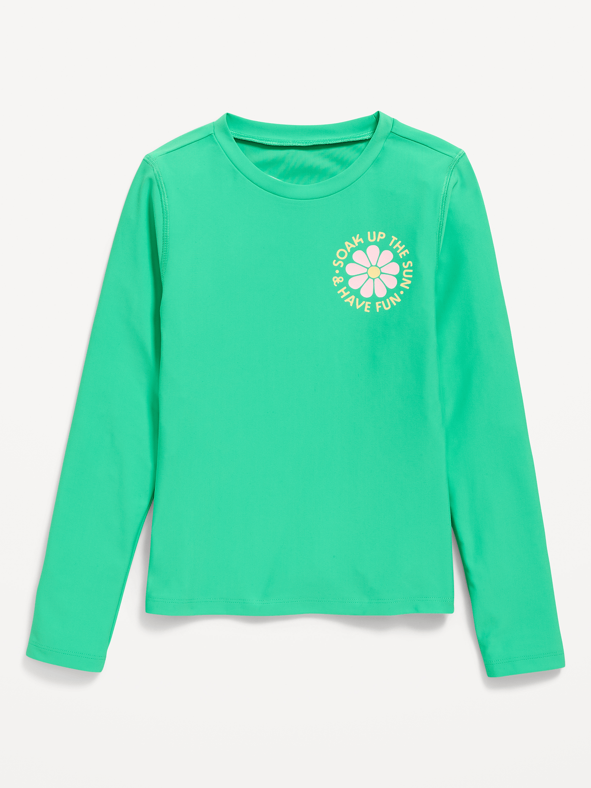 Image number 1 showing, Long-Sleeve Graphic Rashguard Swim Top for Girls