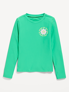 Image number 1 showing, Long-Sleeve Graphic Rashguard Swim Top for Girls