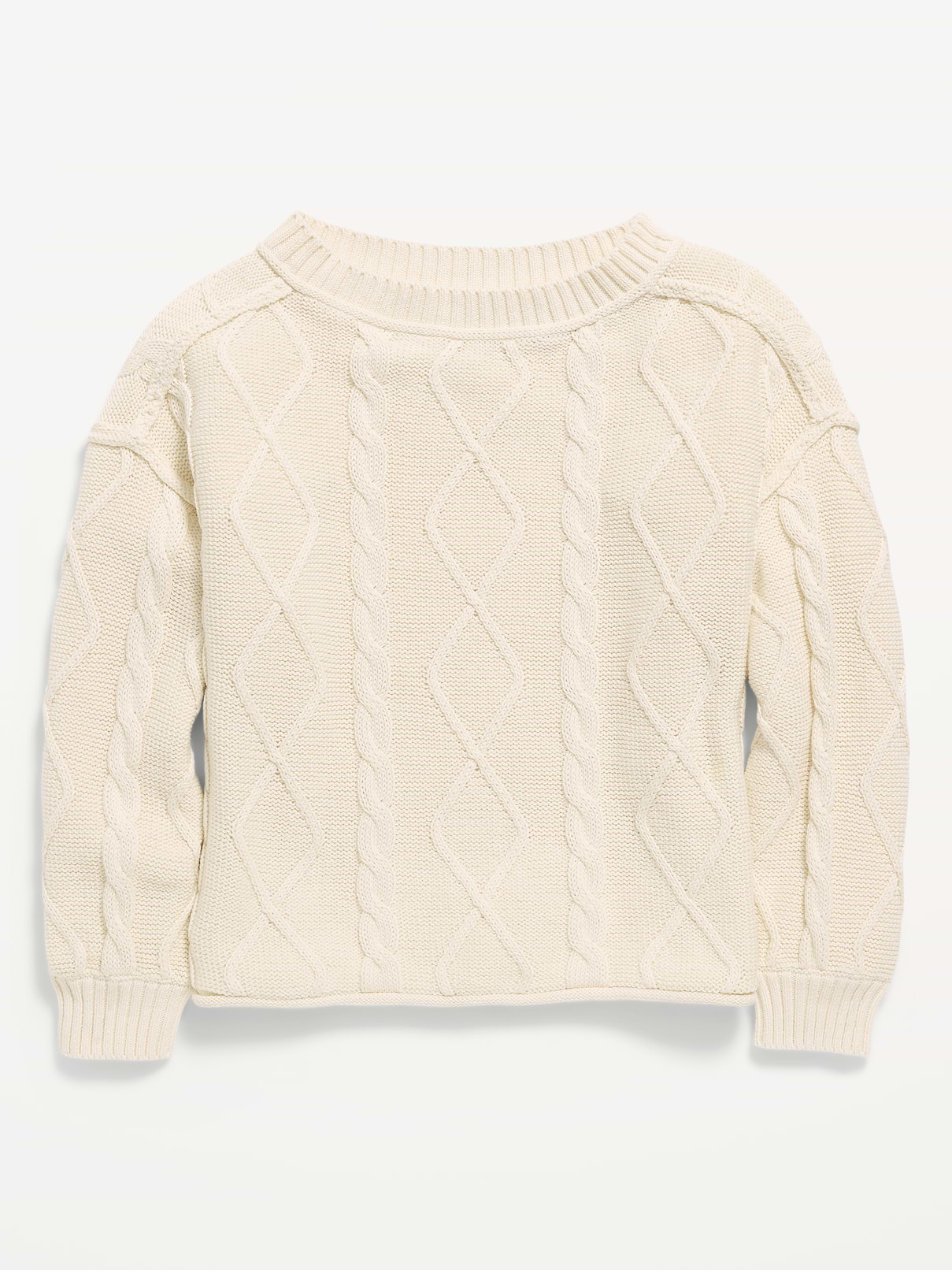 Image number 2 showing, Oversized Long-Sleeve Cable-Knit Sweater for Girls