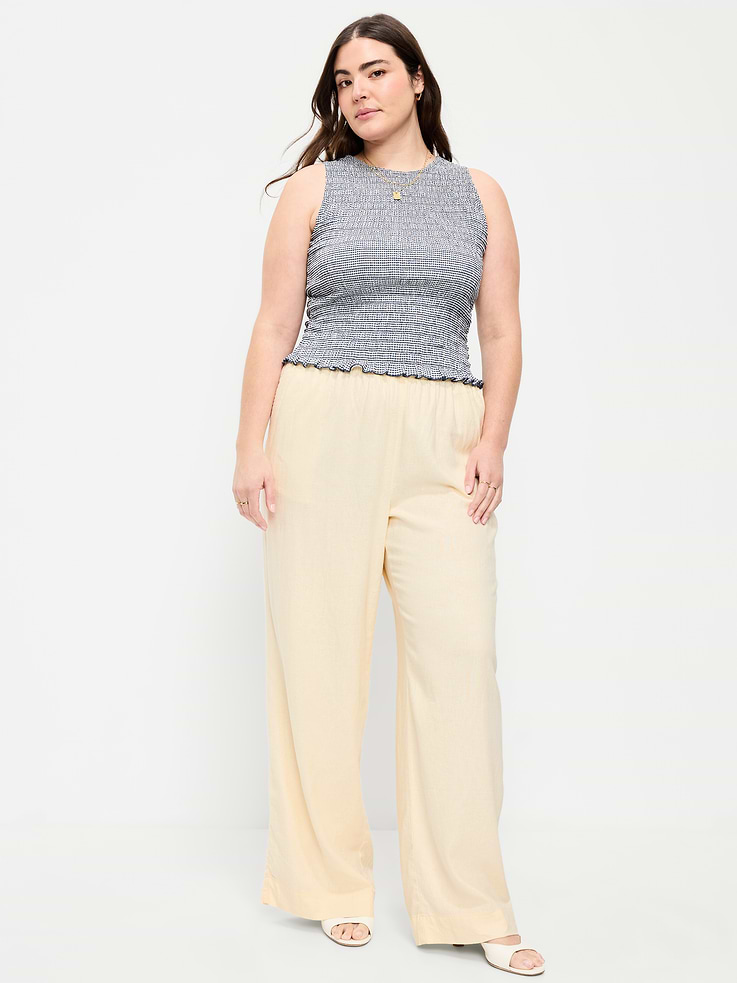 Image number 6 showing, High-Waisted Linen-Blend Super Wide-Leg Pants