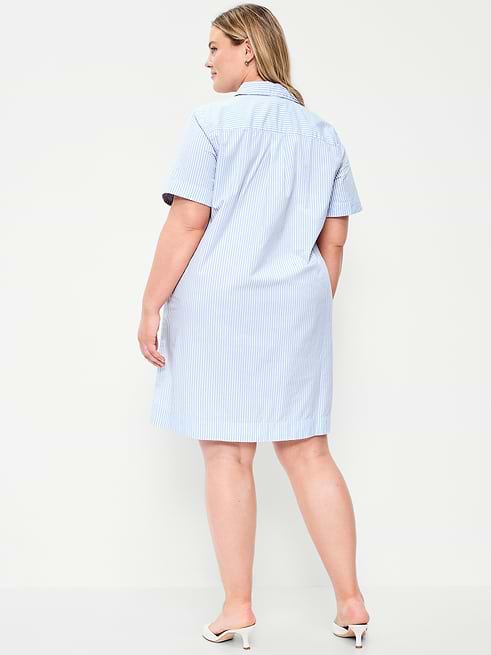 blue and white shirt dress Always The One Striped Dress, Medium - The Mint Julep Boutique versatile fit that works season after season Blue & White Stripe Collared