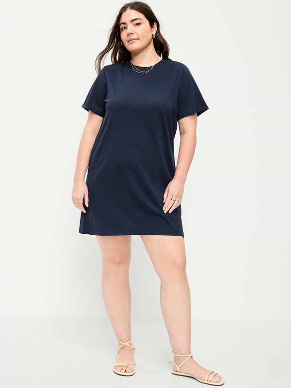 Vintage Crew-Neck Mini T-Shirt Dress