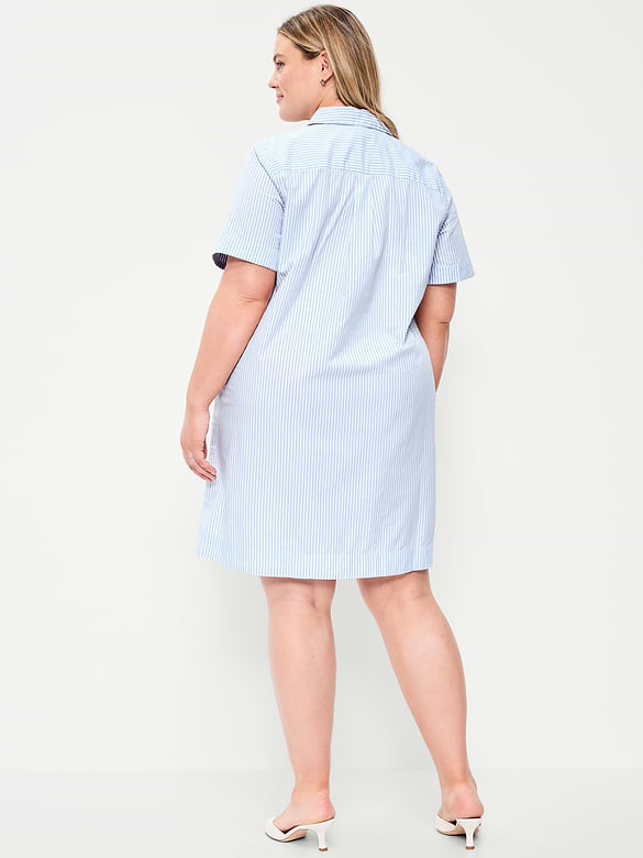 Button-Down Mini Shirt Dress