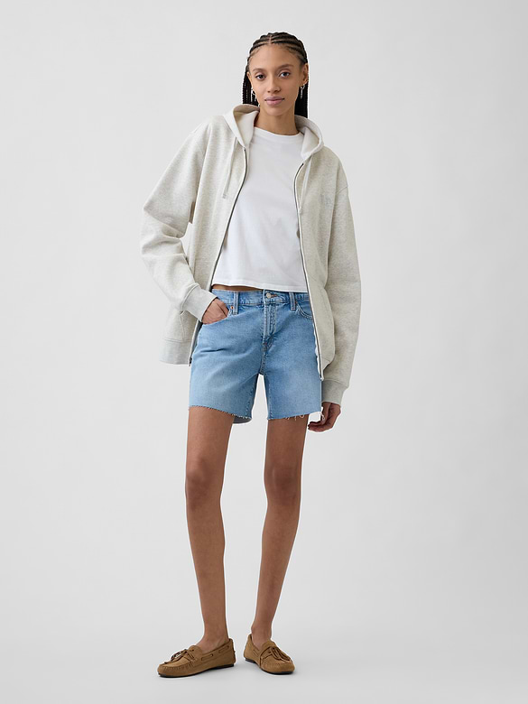 5" Mid Rise Soft Denim Shorts