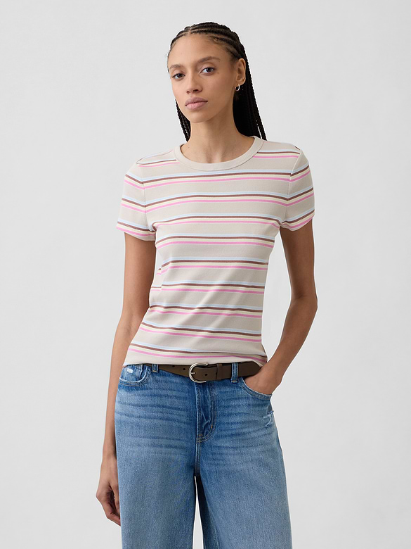 Essential Ribbed Crewneck T-Shirt