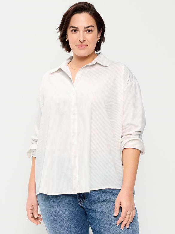 Tie-Back Button-Down Shirt