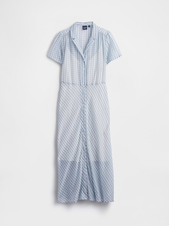 Sheer Midi Shirtdress