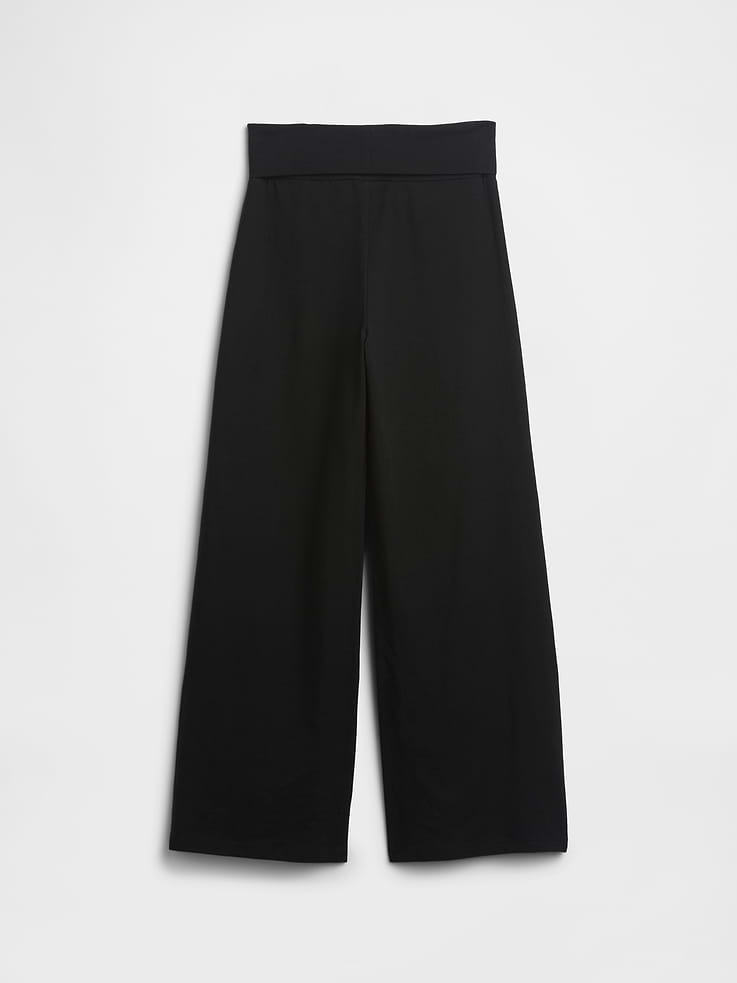 Image 2 of 2, Kids Stretch Jersey Foldover Leggings