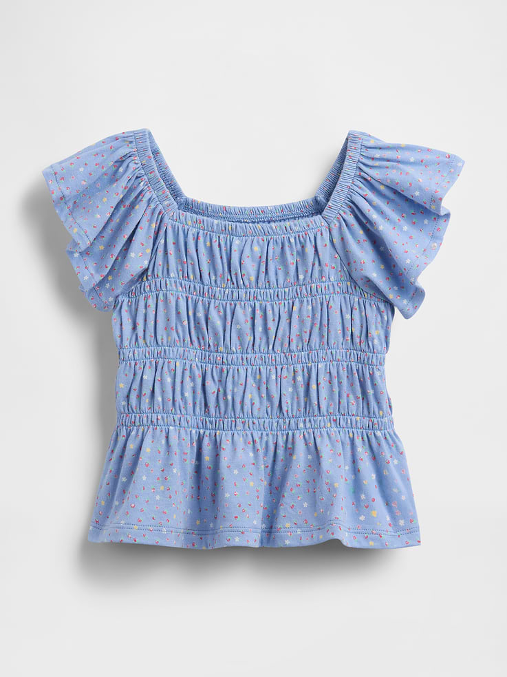 Image number 2 showing, Baby & Toddler Smocked Flutter-Sleeve Top