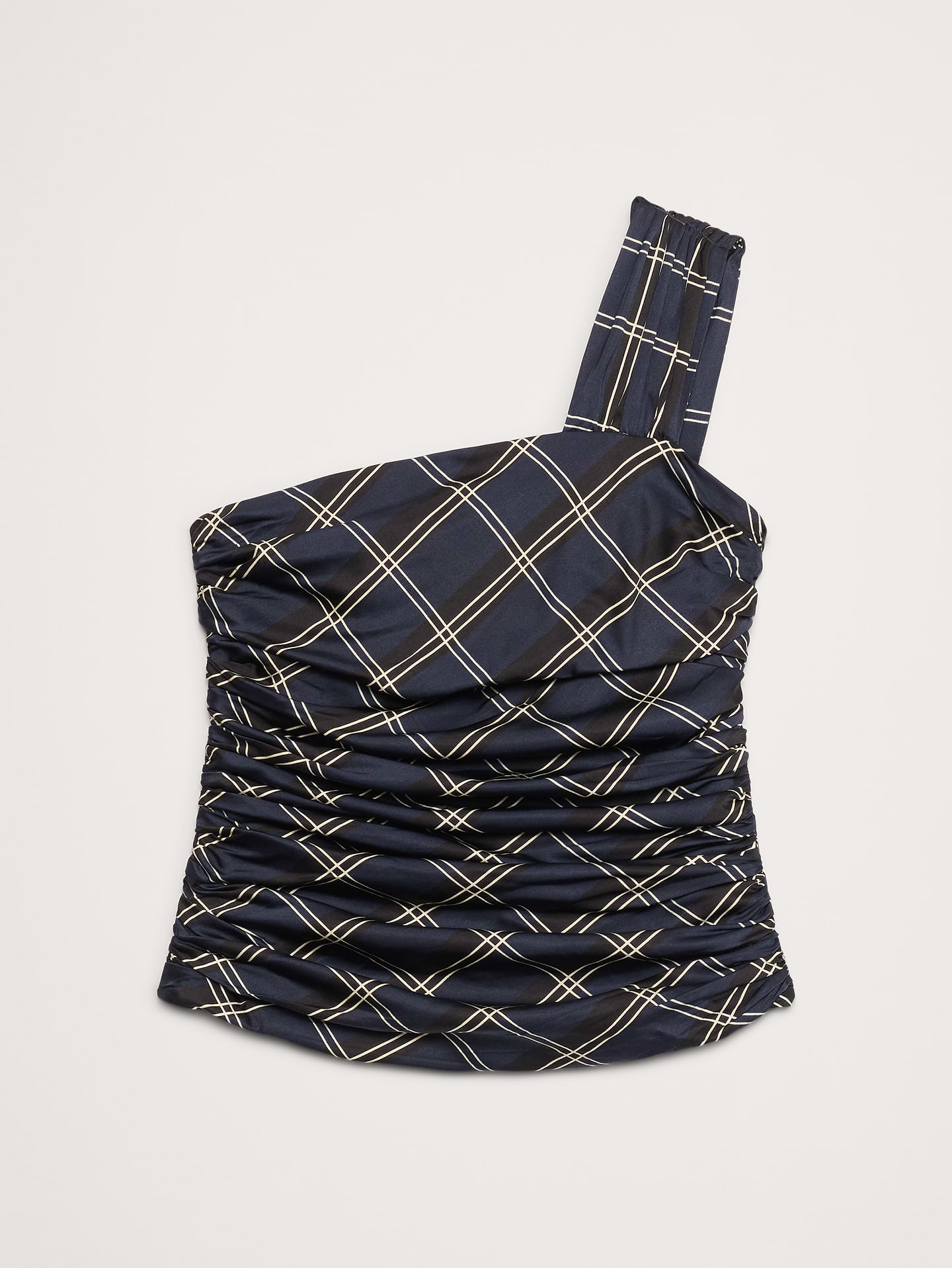 Image number 5 showing, Stretch-Satin Ruched One-Shoulder Top
