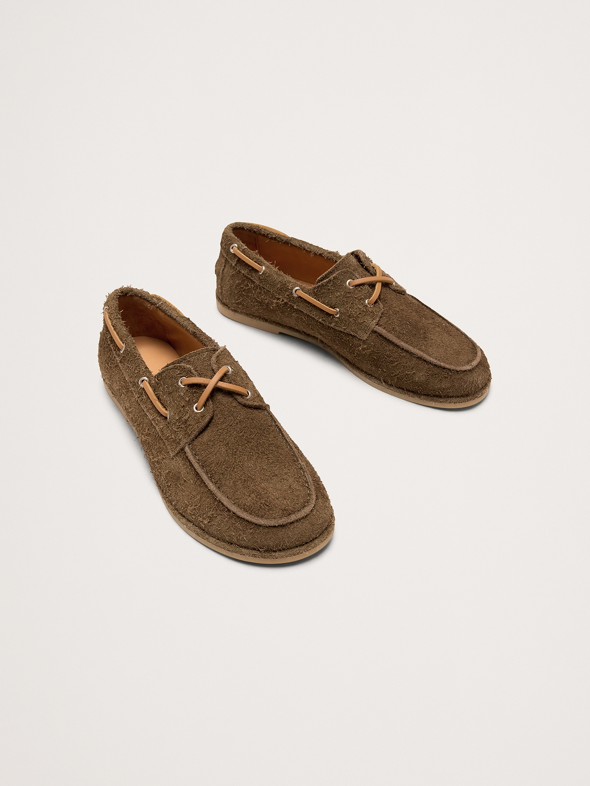 Textured Italian Suede Boat Shoe | Banana Republic