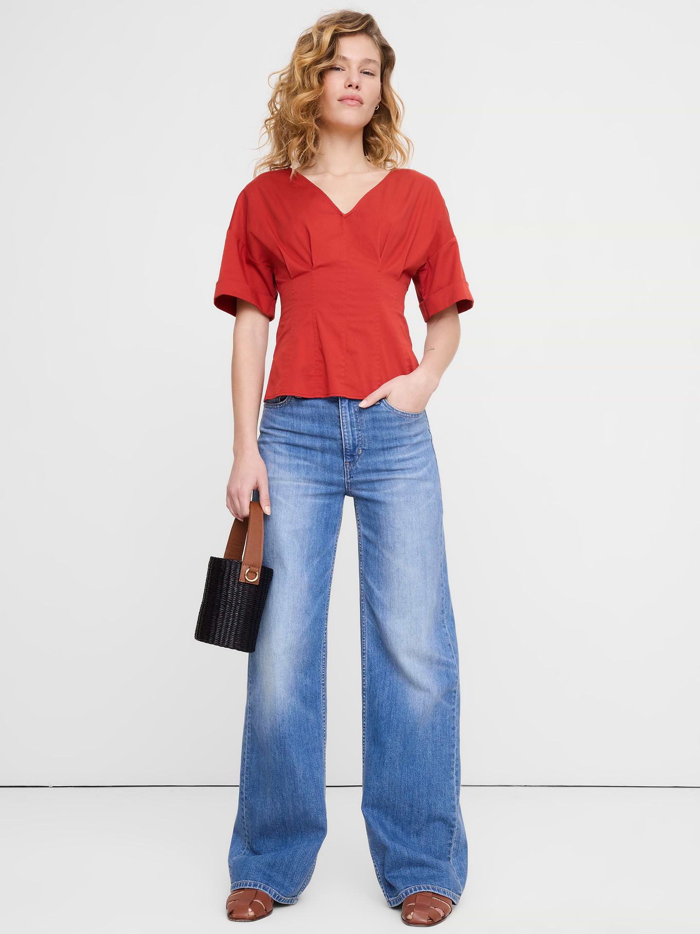 Image number 1 showing, Soft Cotton Fitted Waist Top