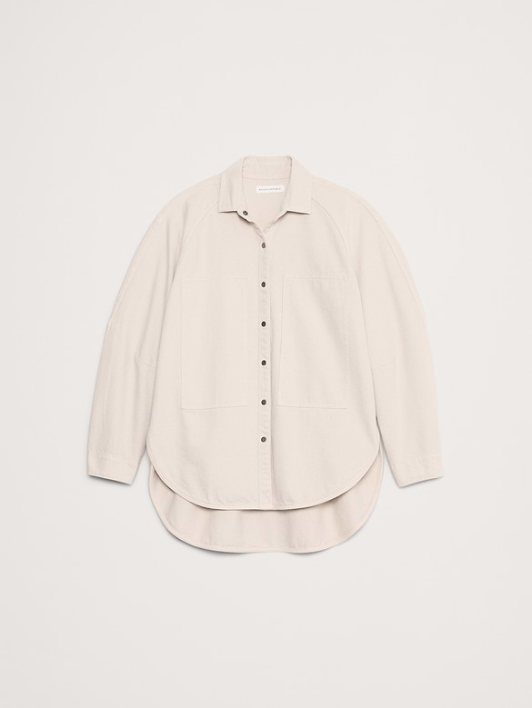 Oversized Denim Utility Pocket Shirt