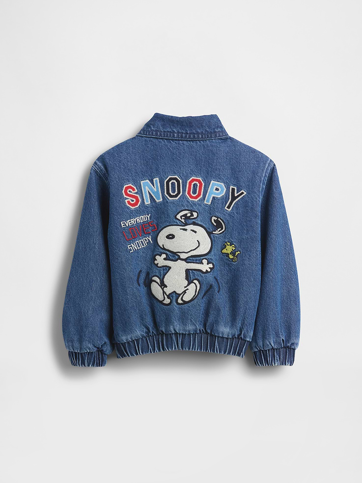 Image 3 de 4, Veste en denim à imprimé Snoopy et à logo pour Bébé et Tout-petit