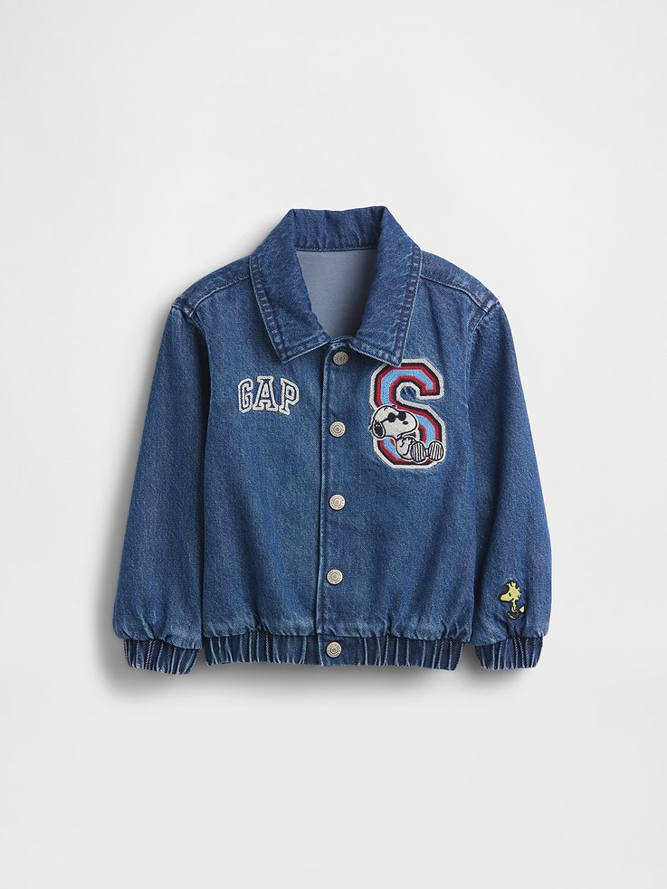Image 2 de 4, Veste en denim à imprimé Snoopy et à logo pour Bébé et Tout-petit