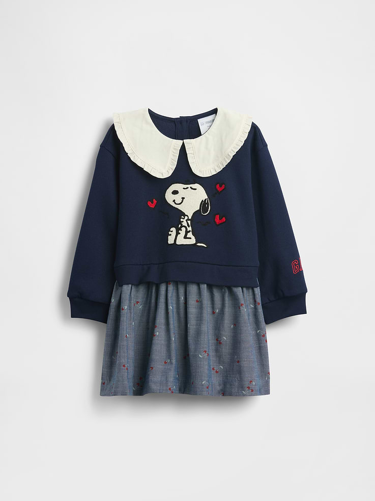 Image number 2 showing, Baby & Toddler Snoopy Ruffle Collar Sweatshirt Dress