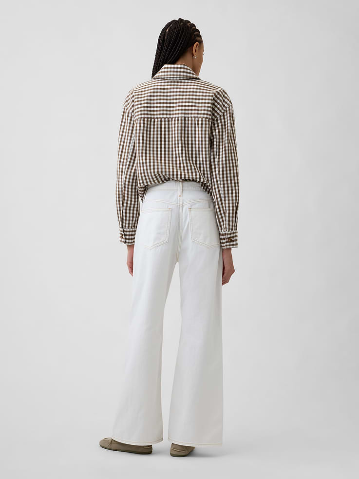 Image number 4 showing, High Rise Drawstring Wide-Leg Jeans