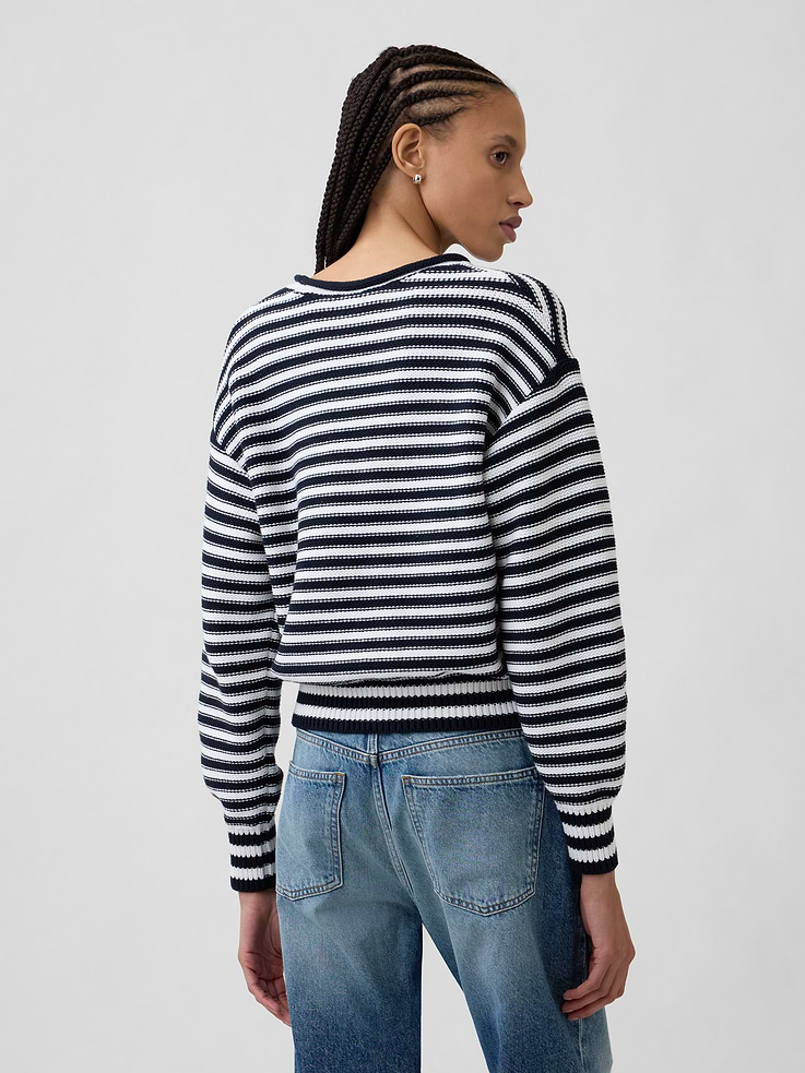 Image 2 of 5, Relaxed Stripe Rollneck Sweater