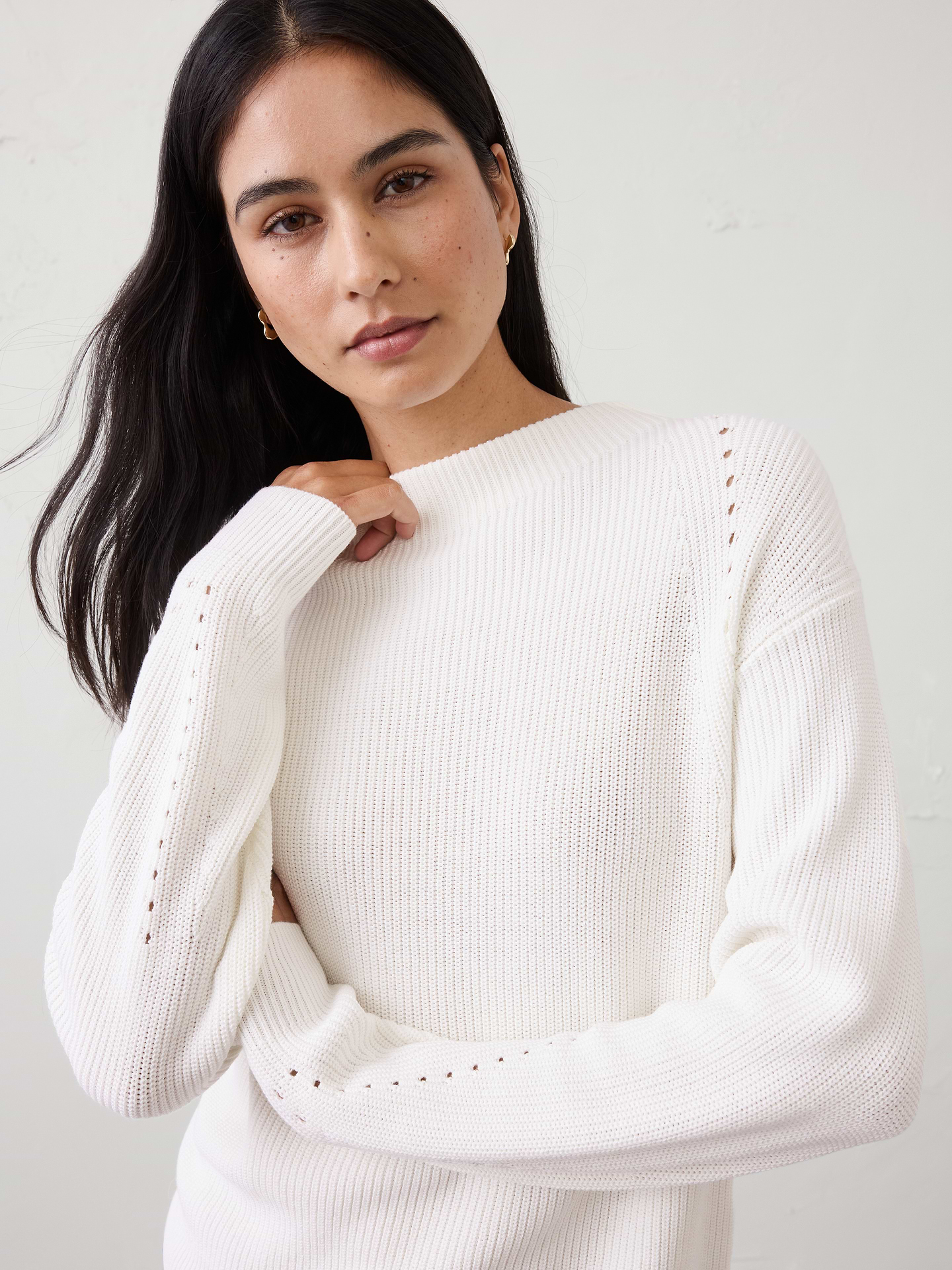 Image number 6 showing, Pointelle Ribbed Pullover Sweater