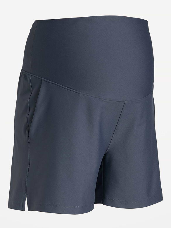 Maternity Rollover-Waist PowerSoft Shorts -- 5-inch inseam