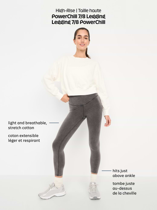 Image number 10 showing, High-Waisted PowerChill 7/8 Cotton Leggings