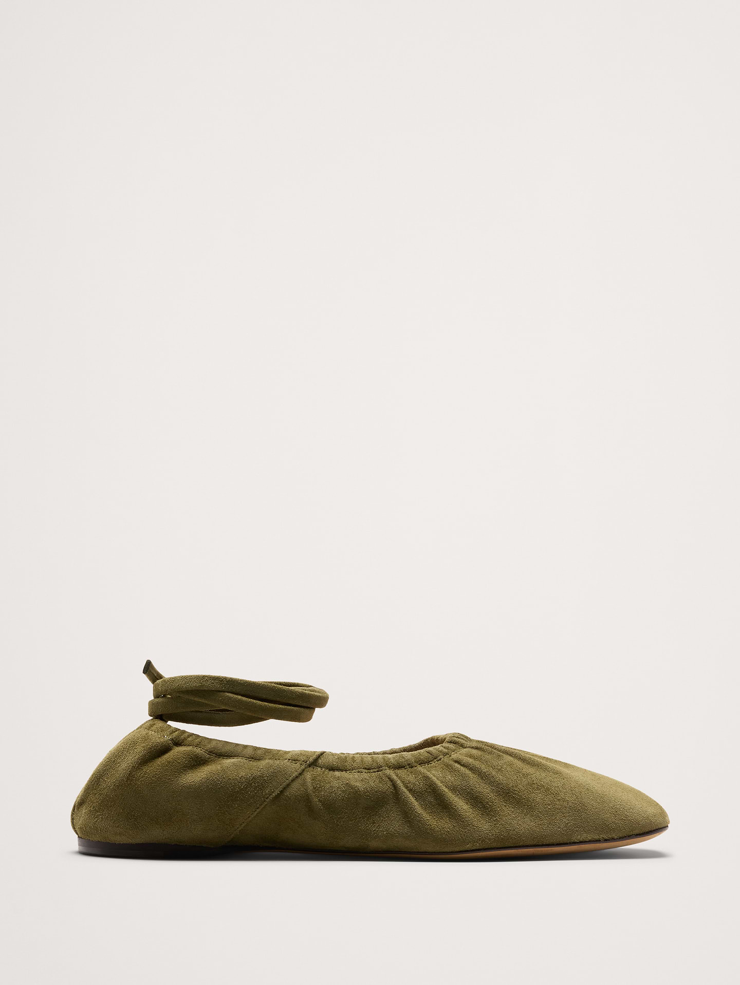Image number 1 showing, Ruched Suede Ballet Flat