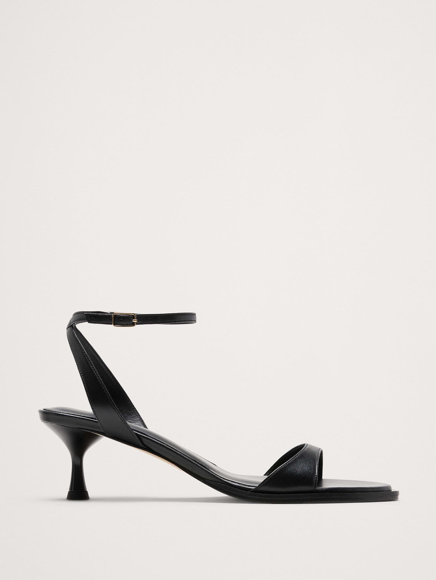 Image number 1 showing, Italian Leather Kitten-Heel Sandal