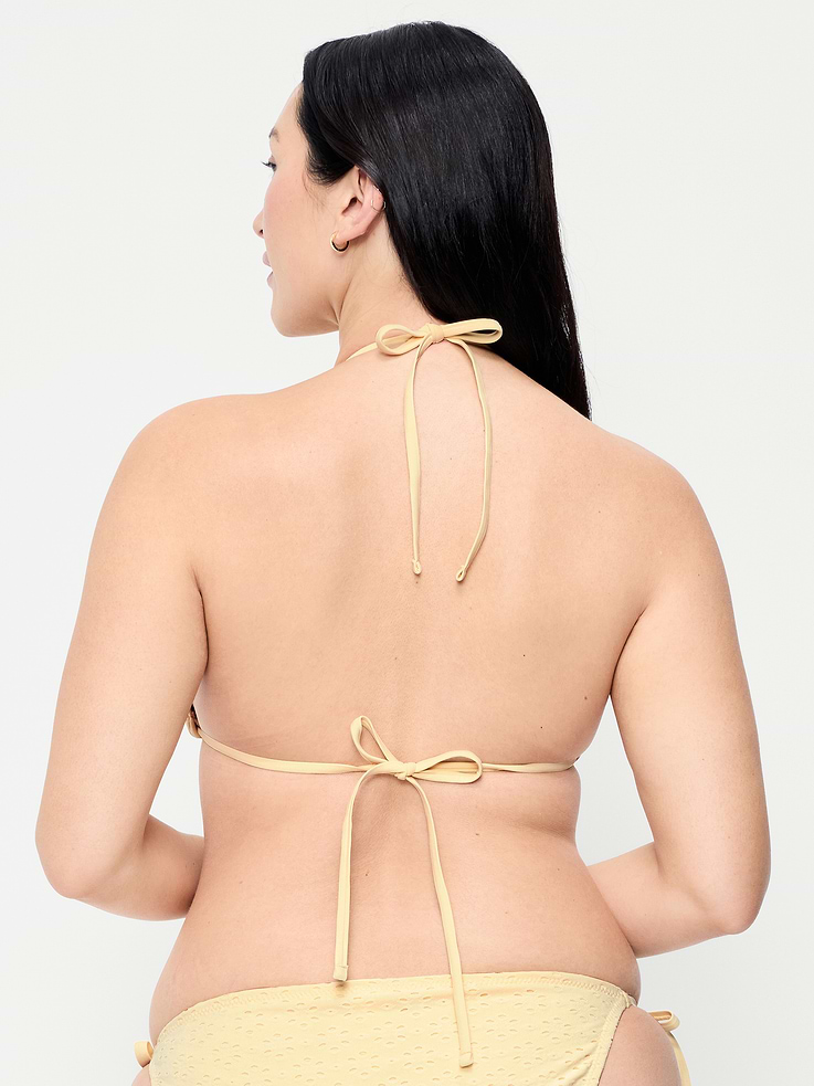 Image number 6 showing, Eyelet Triangle String Bikini Swim Top