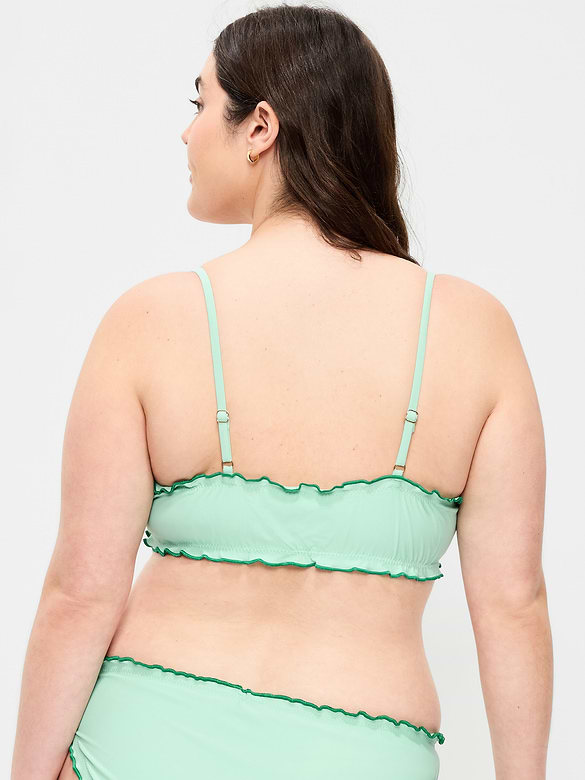 Scoop-Neck Ruffle Swim Top