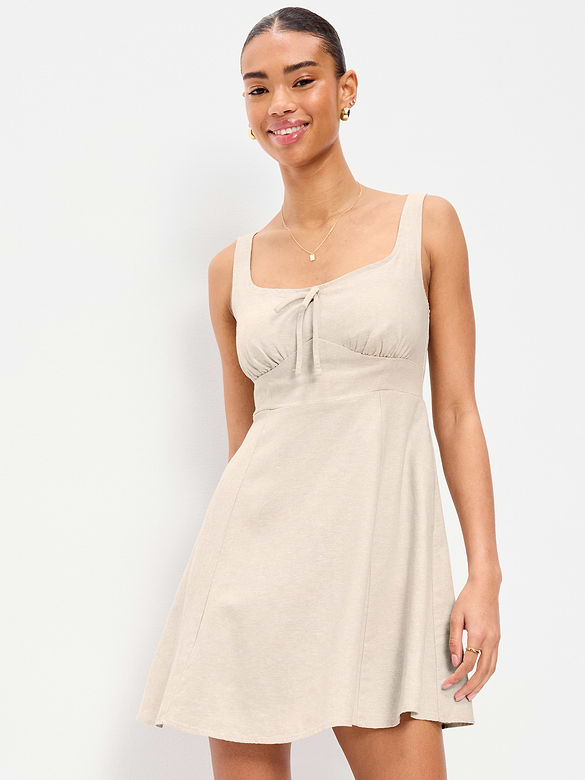 Fit & Flare Linen Mini Dress