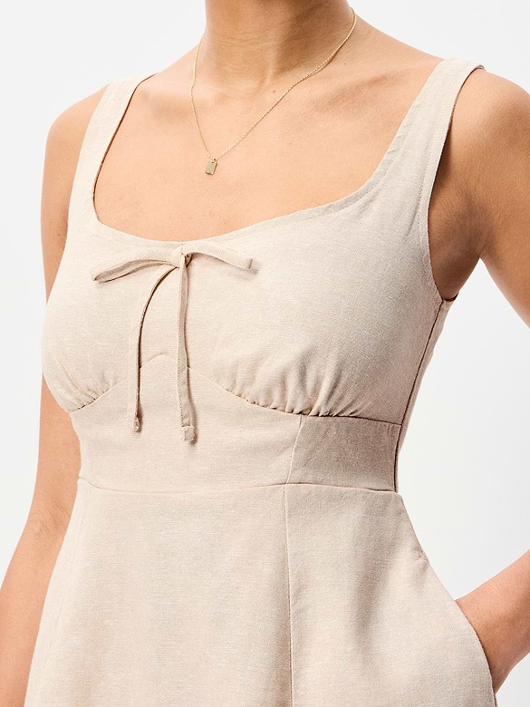 Fit & Flare Linen Mini Dress