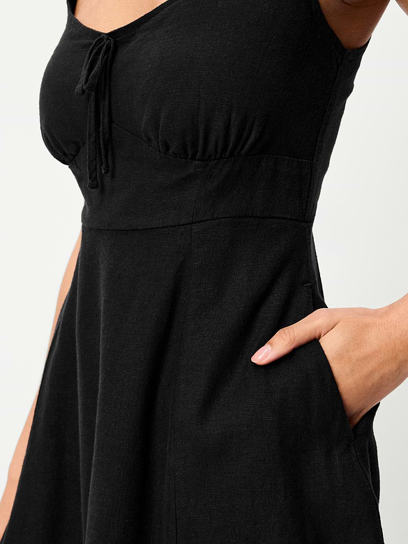 Fit & Flare Linen Mini Dress