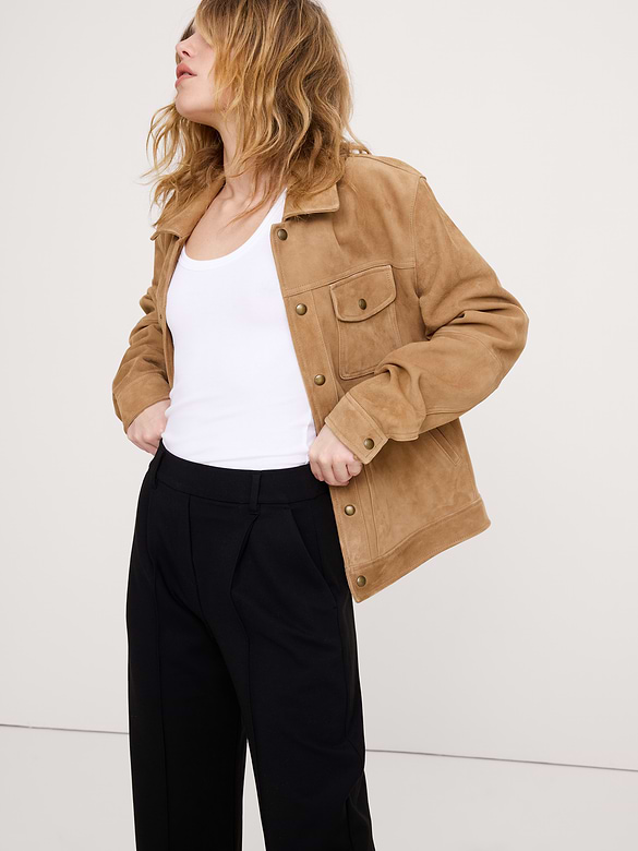 High-Rise Slim Drapey Ponte Pull-On Pant