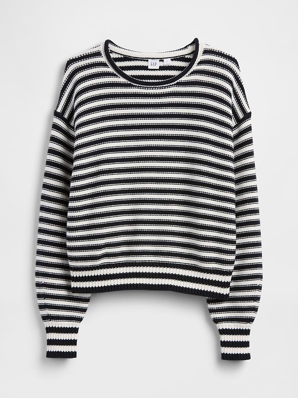 Relaxed Stripe Rollneck Sweater