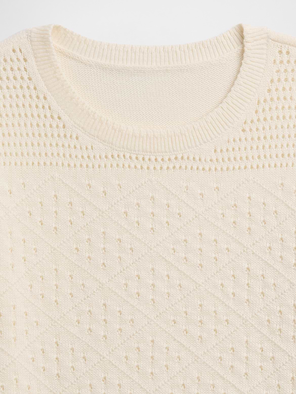 Kids Relaxed Mixed-Stitch Sweater Top