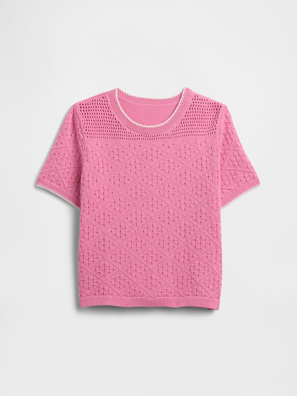 Kids Relaxed Mixed-Stitch Sweater Top
